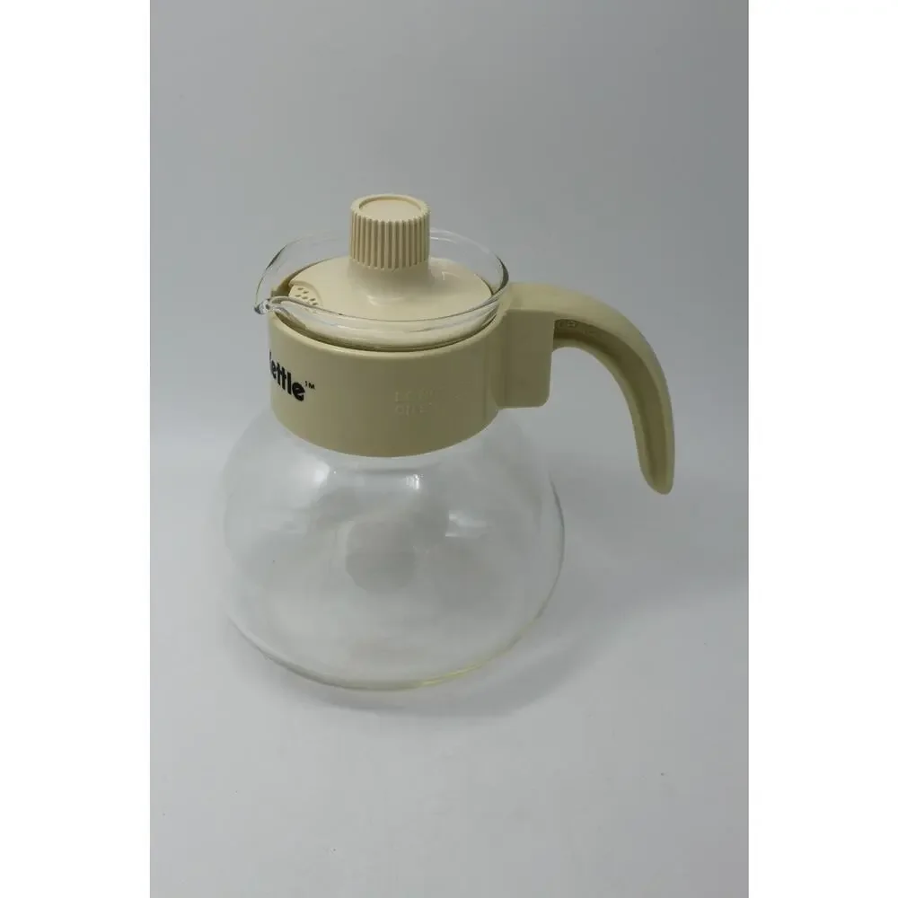 Vtg‎ Micro-Kettle Gemco Cream Coffee Tea Maker D-12 Heat Resistant Made in USA